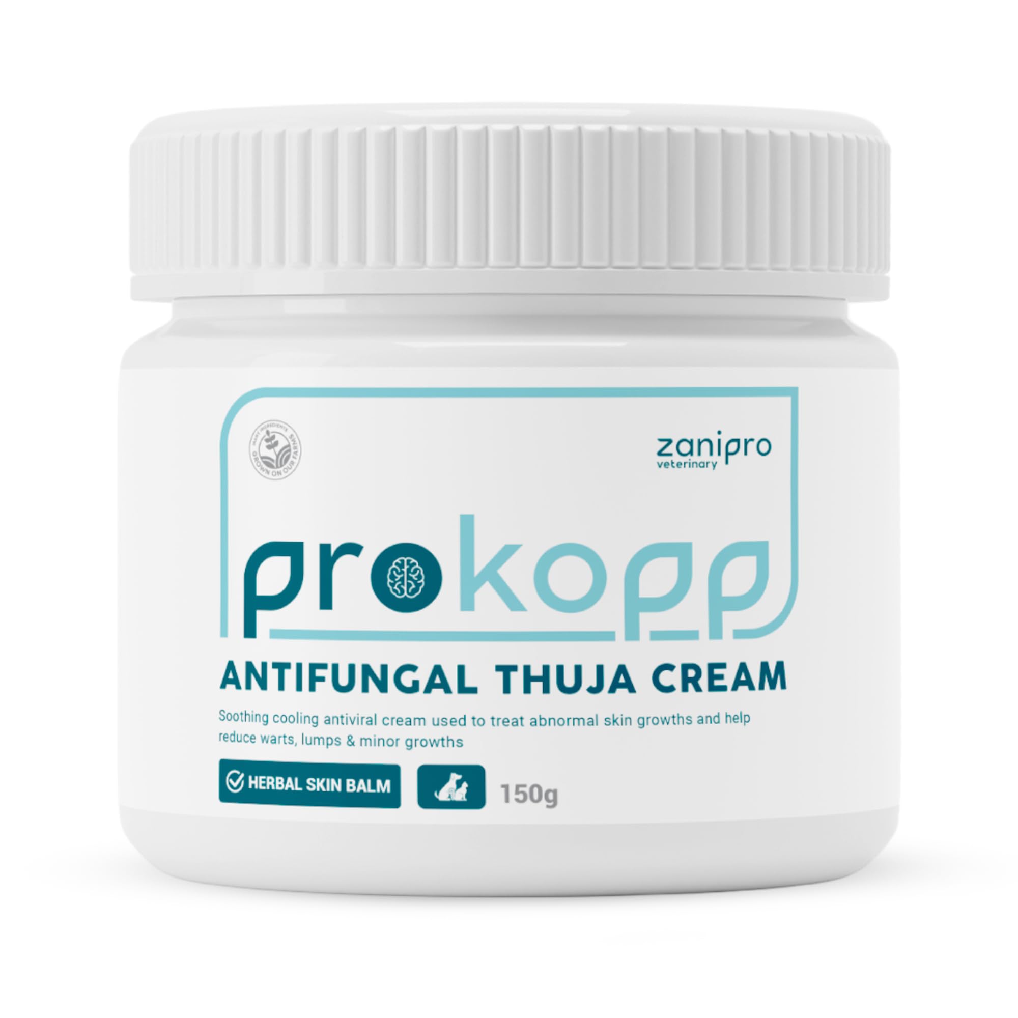 Zanipro Antimykotische Thuja-Creme für Hunde, Behandlung von Warzen bei Hunden, Hautreizungen, Verrucae, Sarkoiden und abnormalem Hautwachstum, natürlich, in Großbritannien hergestellt, 150 g