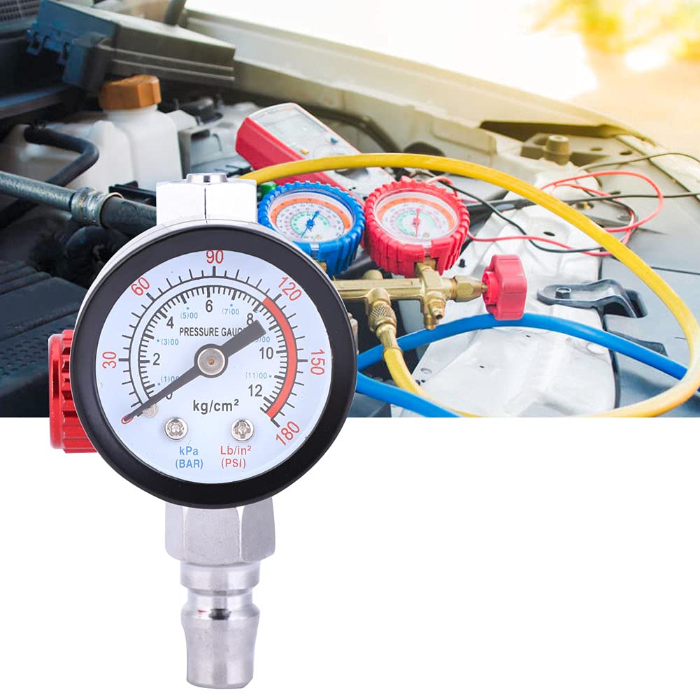 1/4 Inch Spray Paint Gun Air Pressure Regulator Pressure Gauge, Pneumatic Air Spray Gun Pressure Regulator with Pressure Gauge Pneumatic Tool Accessory