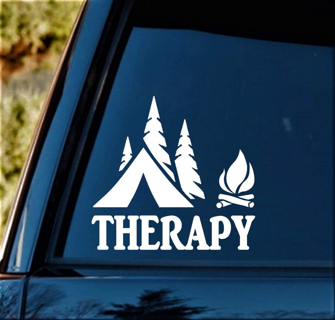 Bluegrass Decals Camping Therapy Decal Sticker for Car Window F1070