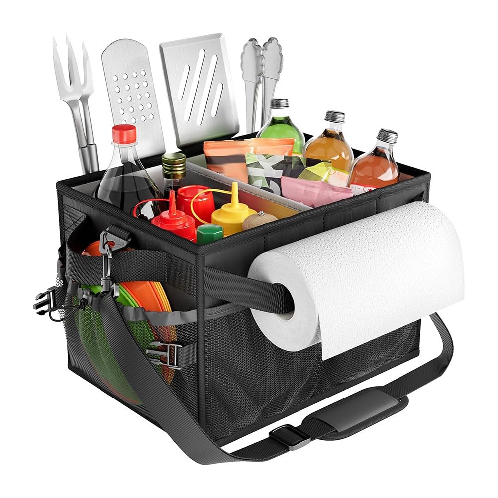 Grill-Caddy, großer Grill-Werkzeughalter, Gewürz- und Telleraufbewahrung, Papierhandtuchspender, Outdoor-Kochzubehör, perfekt für Grillmeister