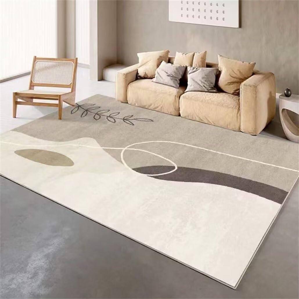 Tapis de chambre garçon et fille 120x190 crème lavable doux