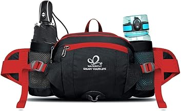 WATERFLY Gürteltasche mit Flaschenhalter, Gurt Verstellt Bauchtasche Hundetraining Handyfach Wasserdicht Hüfttasche für Wandern Reise Camping
