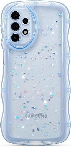 Miniatura 84 de ZTOFERA Funda protectora para Samsung Galaxy A14 4G/5G de 6.6", ondulada, con brillantina de estrella, poliuretano termoplástico transparente, suave