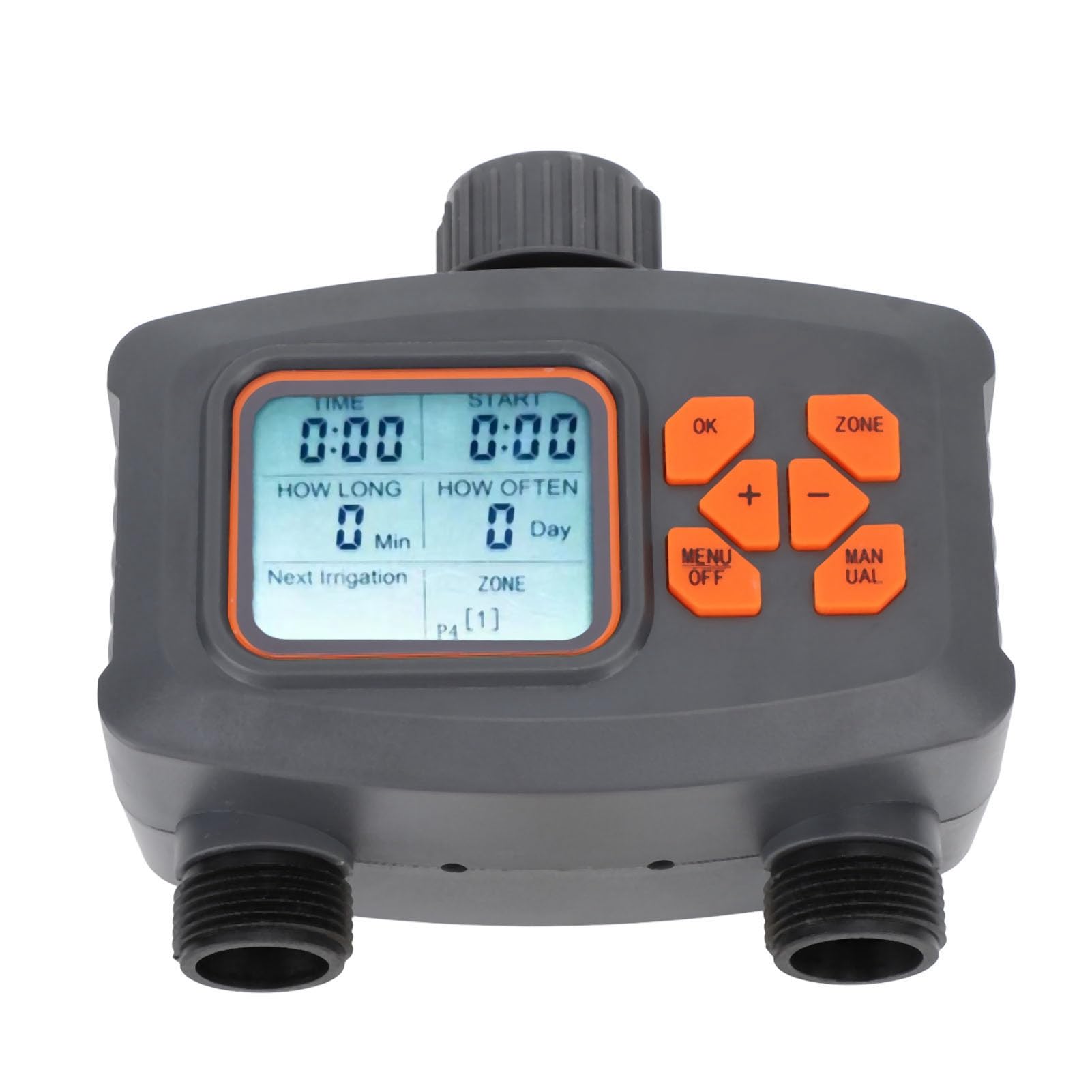 Programmatore per irrigazione a doppia uscita per prato, programmatore per irrigazione da giardino con design antipioggia, timer programmabile per rubinetto per sistemi