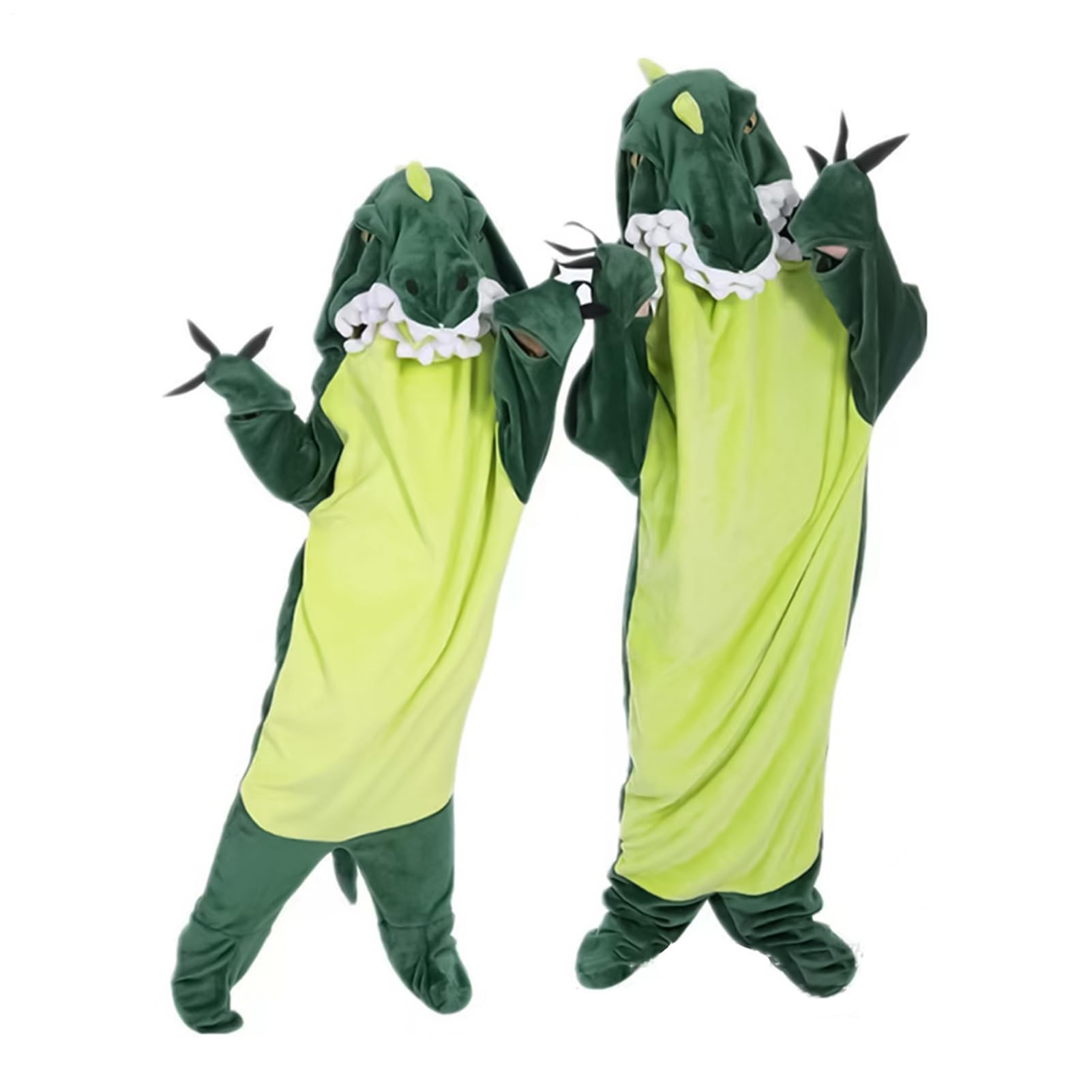 Kombinezon Dinozaur dla Dorosłych Miękka Flanelowa Bielizna Nocna | Dinozaur Nośny Bluza z Kapturem dla Chłopaka Żony Kobiet Mężczyzn Halloween Świąt Bożego Narodzenia Imprezy