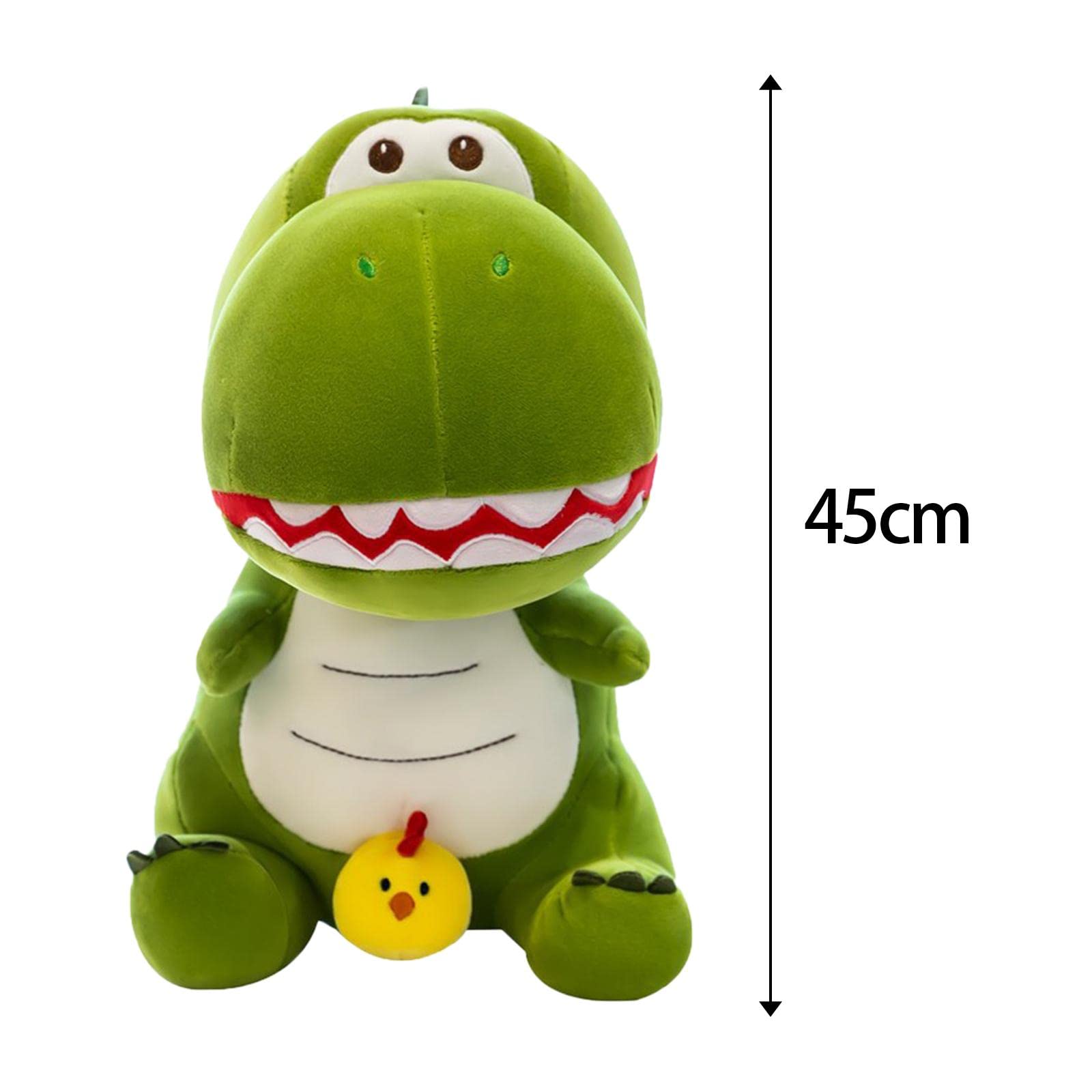 Qianly Peluche Dinosauro Giocattolo Imbottito Pupazzo Cuscino Morbido Regalo Decoro Adatto per Camera Letto Casa Soggiorno Bambini Auto, 45 cm