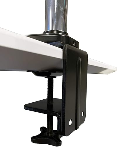 Miniatura 6 de ApexDesk Soporte de escritorio con brazo para monitor doble, resorte de gas de altura ajustable, montaje VESA con abrazadera C y base de montaje,