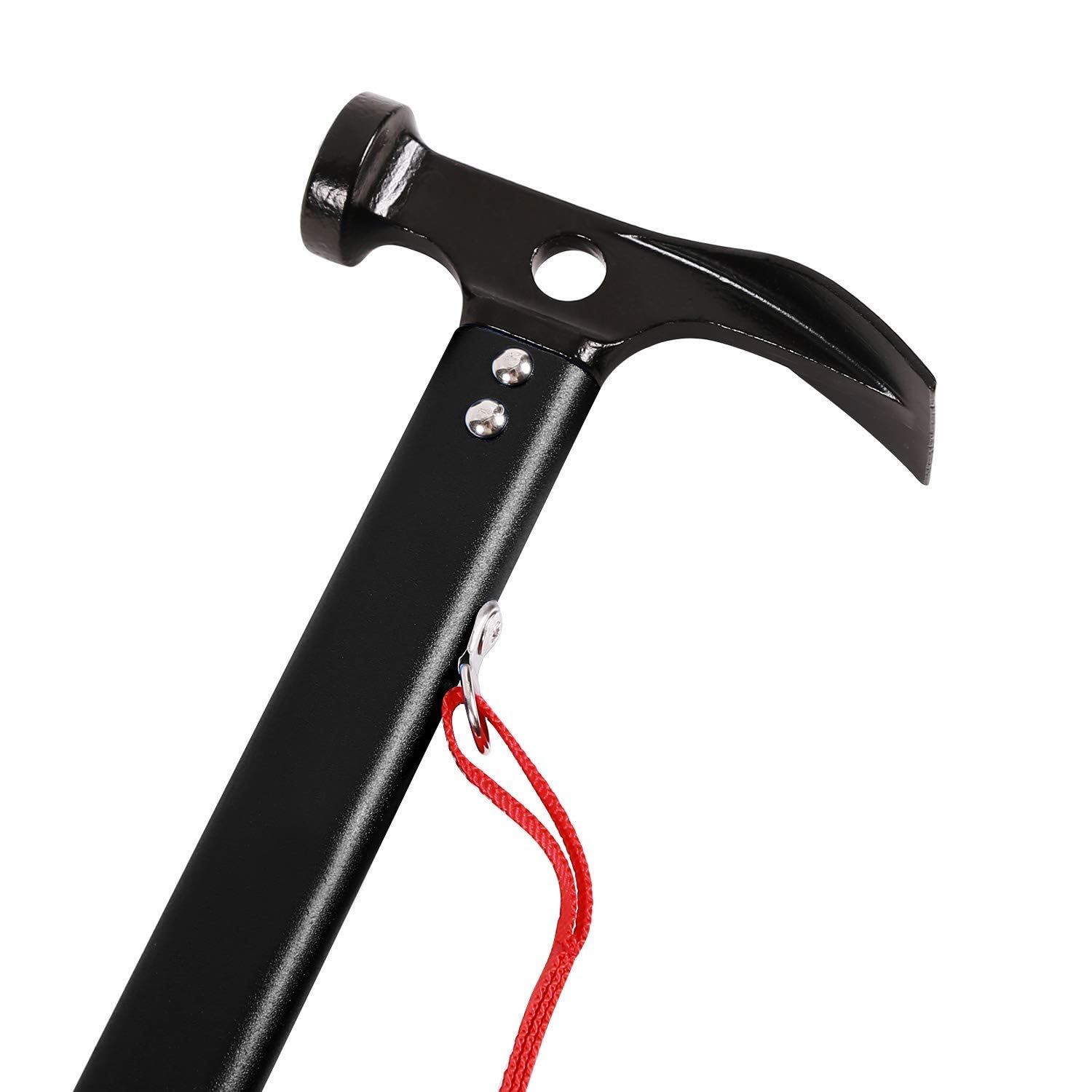 REDCAMP Aluminum Tent Stake Hammer, 12" Lightweight Multi-Functional Camping Hammer, Portable Camp Stake Mallet, Black