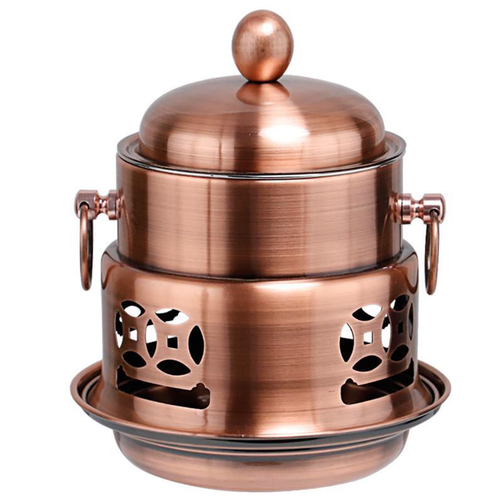 INUUXLG Beijing Copper Hot Pot,Chinese Style Hot Pot,Pure Copper Hot Pot,Chinese Tranditional Hotpot,1 Pack Shabu Shabu Copper Hot Pot Stove Mini Hotpot Pan