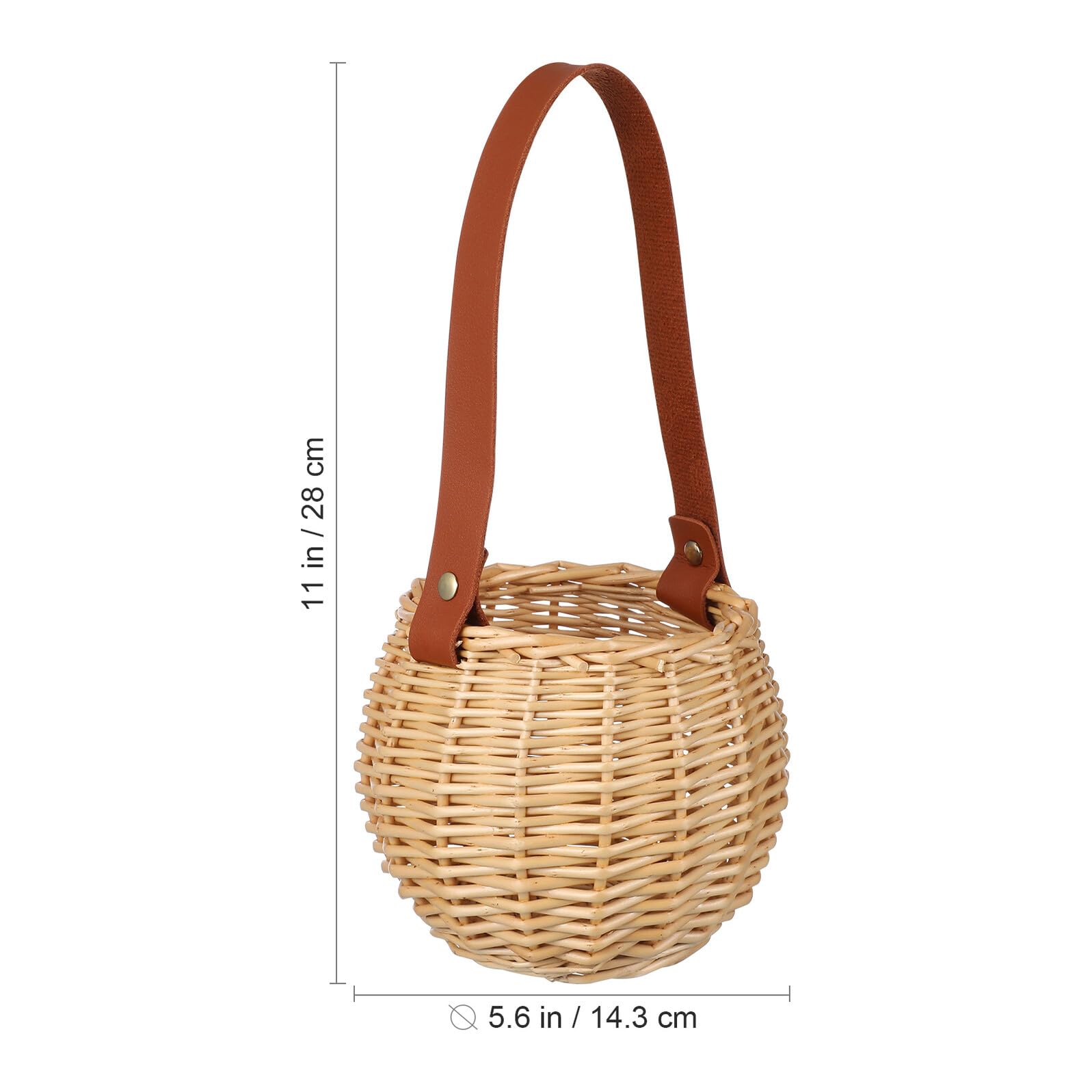 Cesta Tejida de Mimbre con Asa para Niña Flores Cesta Decorativa Multiusos para Bodas y Fiestas Artesanal para Almacenamiento y Decoración