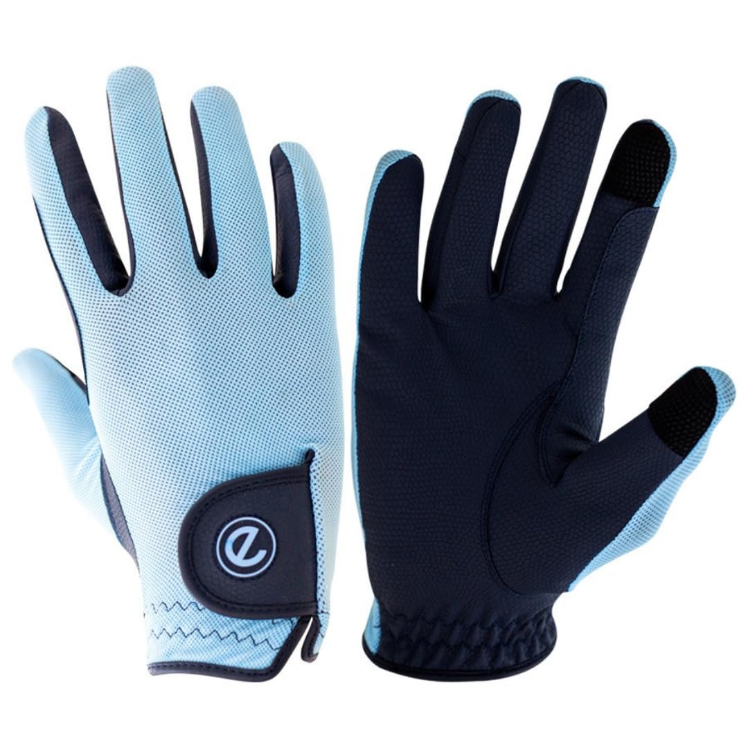 eGlove - Guantes de equitación eQUEST GripPro X-LITE - Ligero, transpirable, material antideslizante - Parte trasera de malla cómoda - Guantes para pantalla táctil