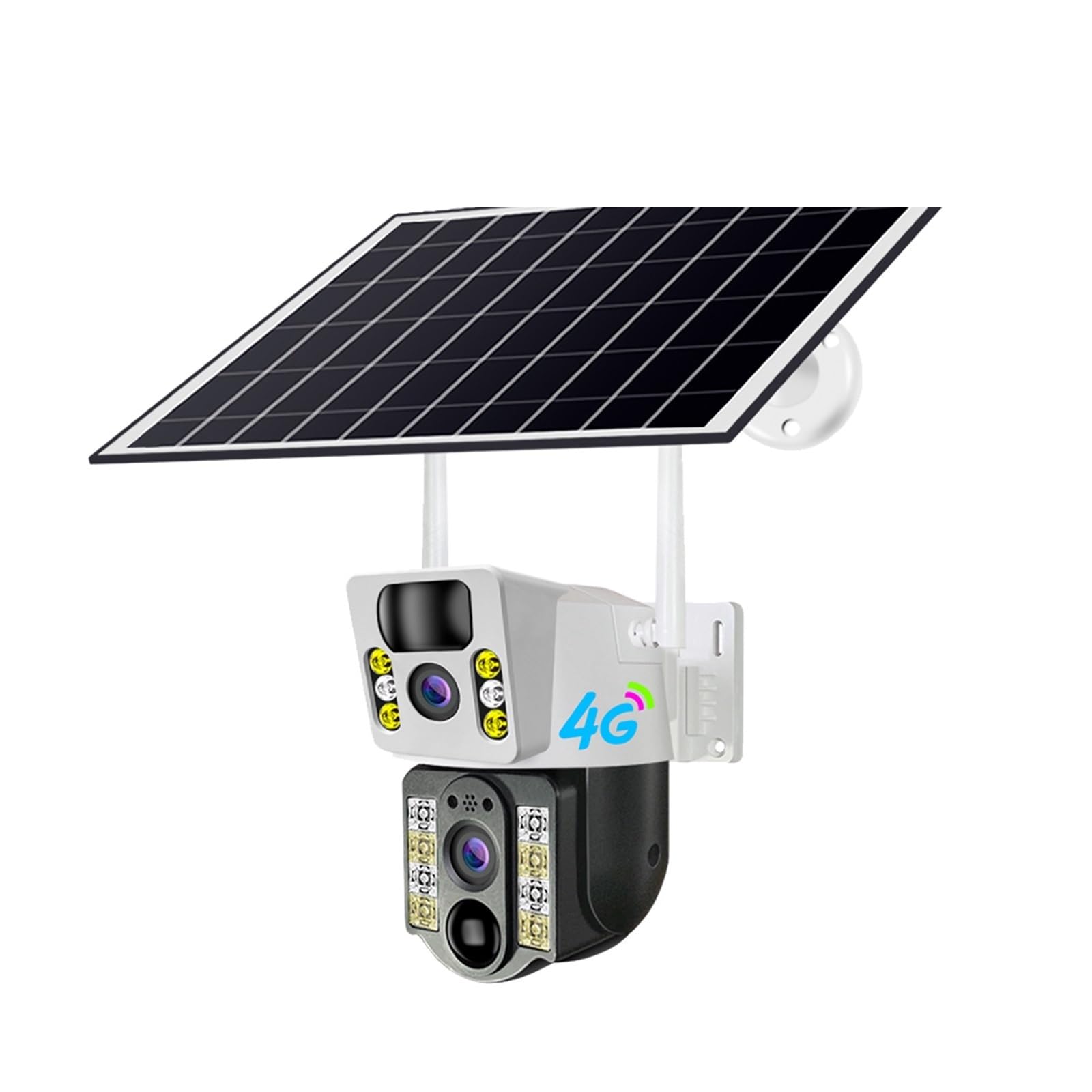 Oshpmbdlyfj 4G Camera No Card 8Mp 4K Wireless Solar Camera 4G Sim Outdoor Dual Lens Wifi Ip Camera Pir Night Vision Cctv Security Protection Monitor(4G Camera No Card)
