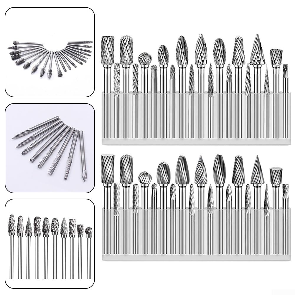 Set 20 Frese Rotanti Carburo Acciaio per Metallo Set 20 Frese(Double Grained)
