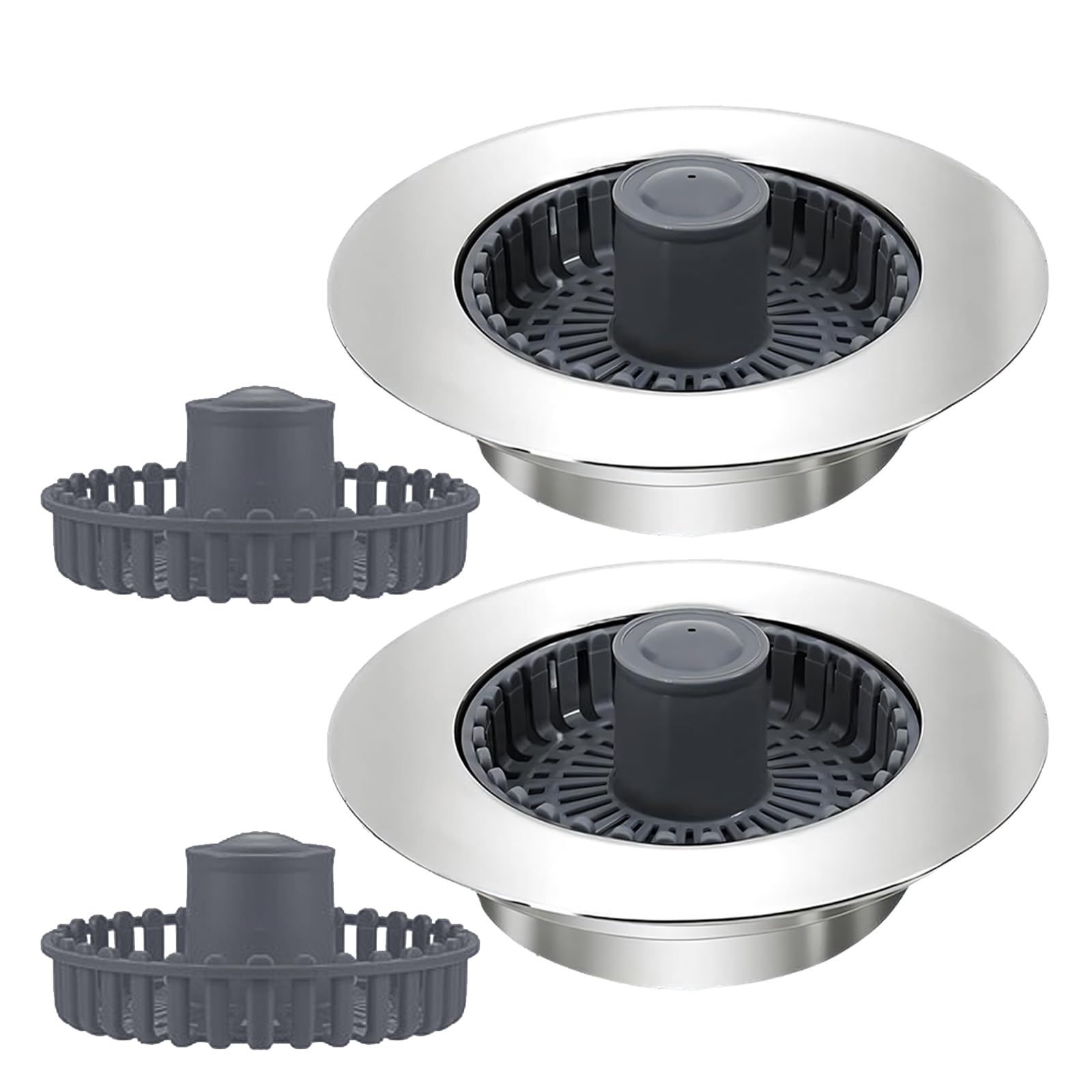EXQIOUR Kitchen Sink Drain Plug Drain Strainer Bounce Cores Drains Sinks Plug Anti Clogging Push Type Stopper Enduring Stoppers Bathroom Strainer