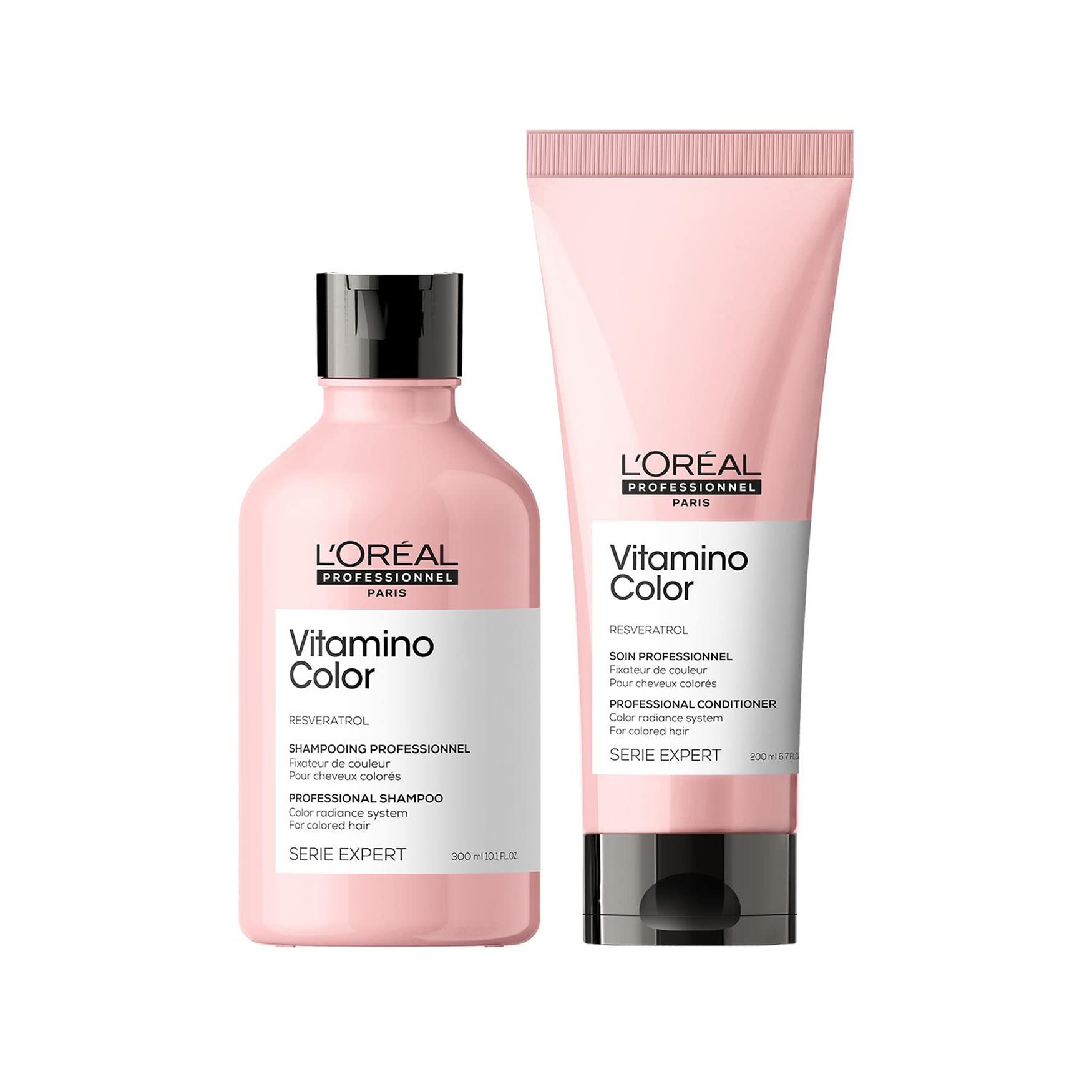L'Oréal Professionnel | Pflegeset für coloriertes Haar, Mit Resveratrol, Serie Expert, Vitamino Color Shampoo 300 ml & Conditioner 200 ml