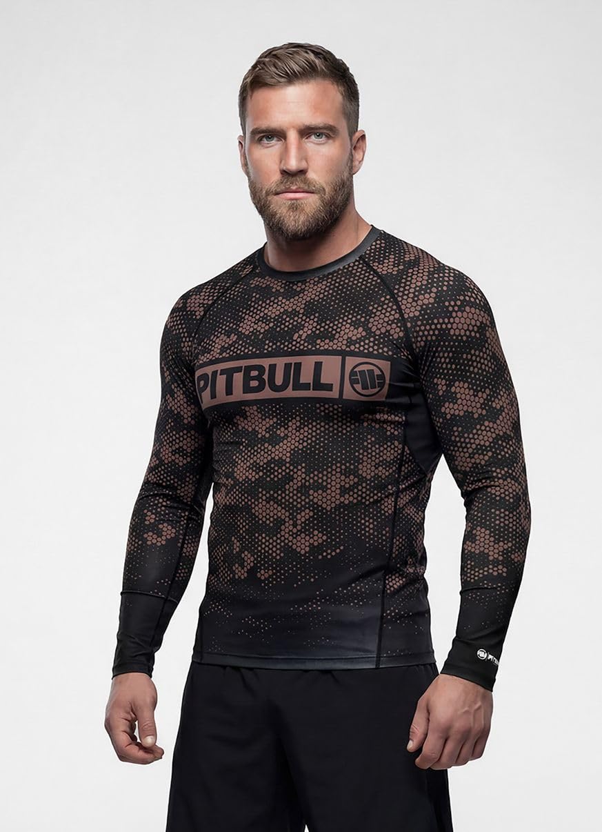 PITBULL - Herren Rashguard Langarm Shirt HEX CAMO Hilltop, Longsleeve