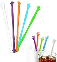 Vista 1 de FOYARA 20 uds creativo en forma de mano Swizzle Sticks café bebidas bebidas agitadores plástico cóctel agitador palillos mezclados