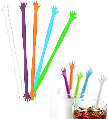 FOYARA 20 uds creativo en forma de mano Swizzle Sticks café bebidas bebidas agitadores plástico cóctel agitador palillos mezclados