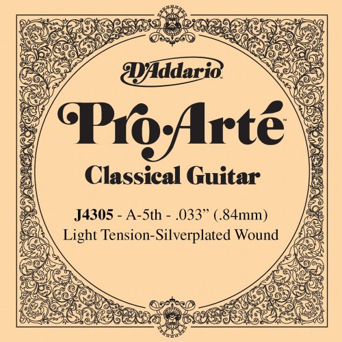 D’Addario Pro-Arte J4305 Cinquième Corde seule en nylon pour guitare classique Léger - Les Beatles, Paul McCartney, John Lennon, RIngo Starr, George Harrison D'Addario Pro-Arte J4305 Cinquième Corde seule en nylon pour guitare classique Léger