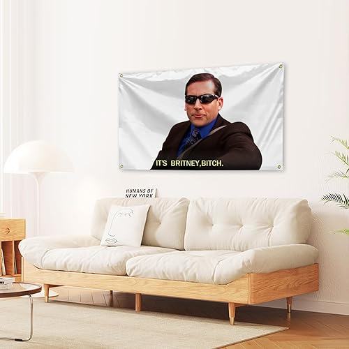 Miniatura 6 de Epedic Tapiz divertido de Michael Scott, tapiz de 3 x 5 pies, para decoración de pared de cueva de hombre, para dormitorio universitario, sala de