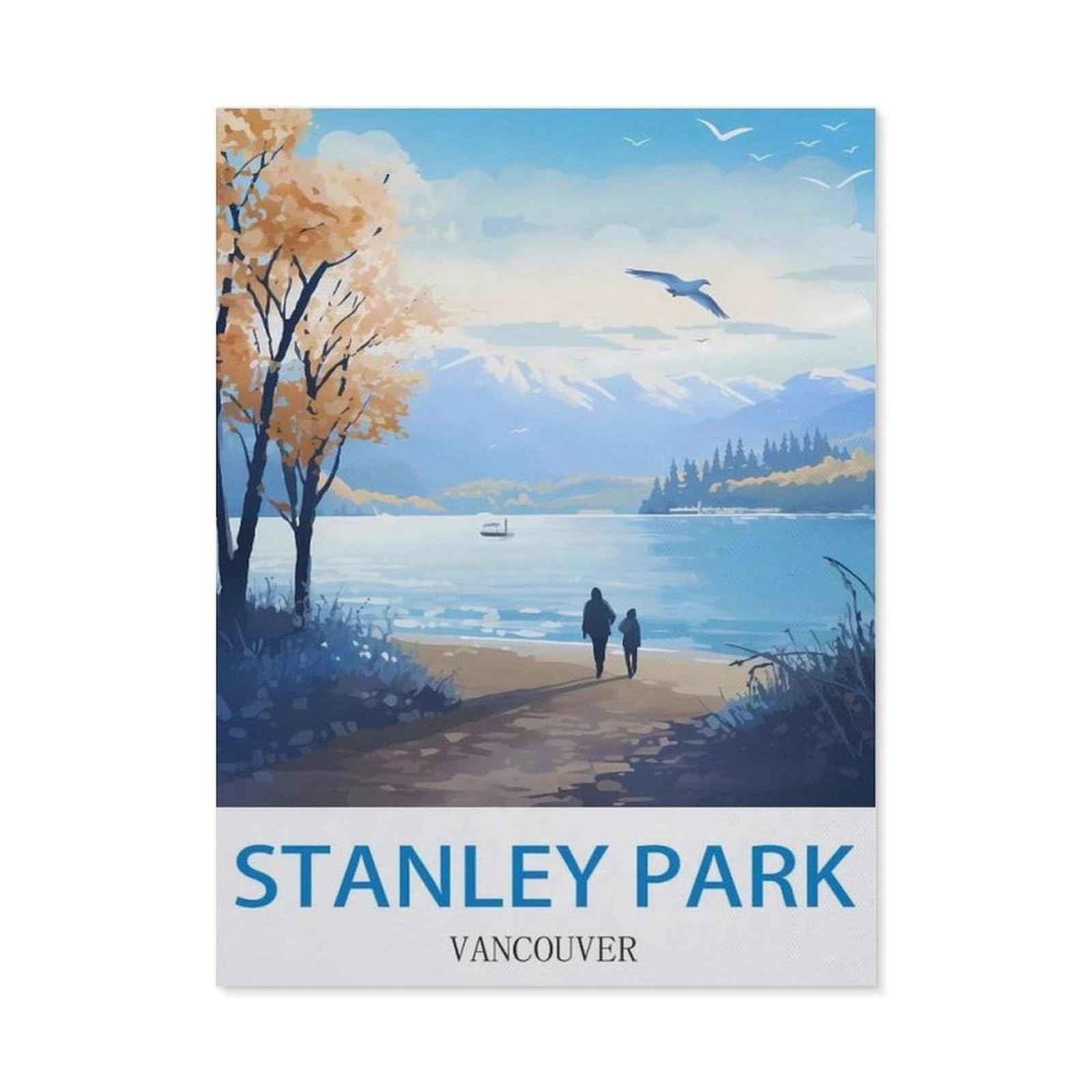 Vintage Metal Tin Sign，Stanley Park Vancouver，Retro Wall Decor Art Tin Sign for Home Coffee Bar Restaurant Pub(15x30cm）6x12 inch-ED59