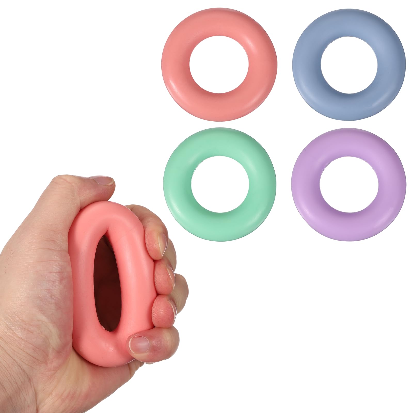 YELARXI Grip Strength Trainer Rings, Portable Hand Grip Strengthener Finger Forearm Strengthener-Fit for(Athletes/Rock Climbing/Workout/Fitness), 4Pcs & 7cm & 30-60LB & Color Set 3