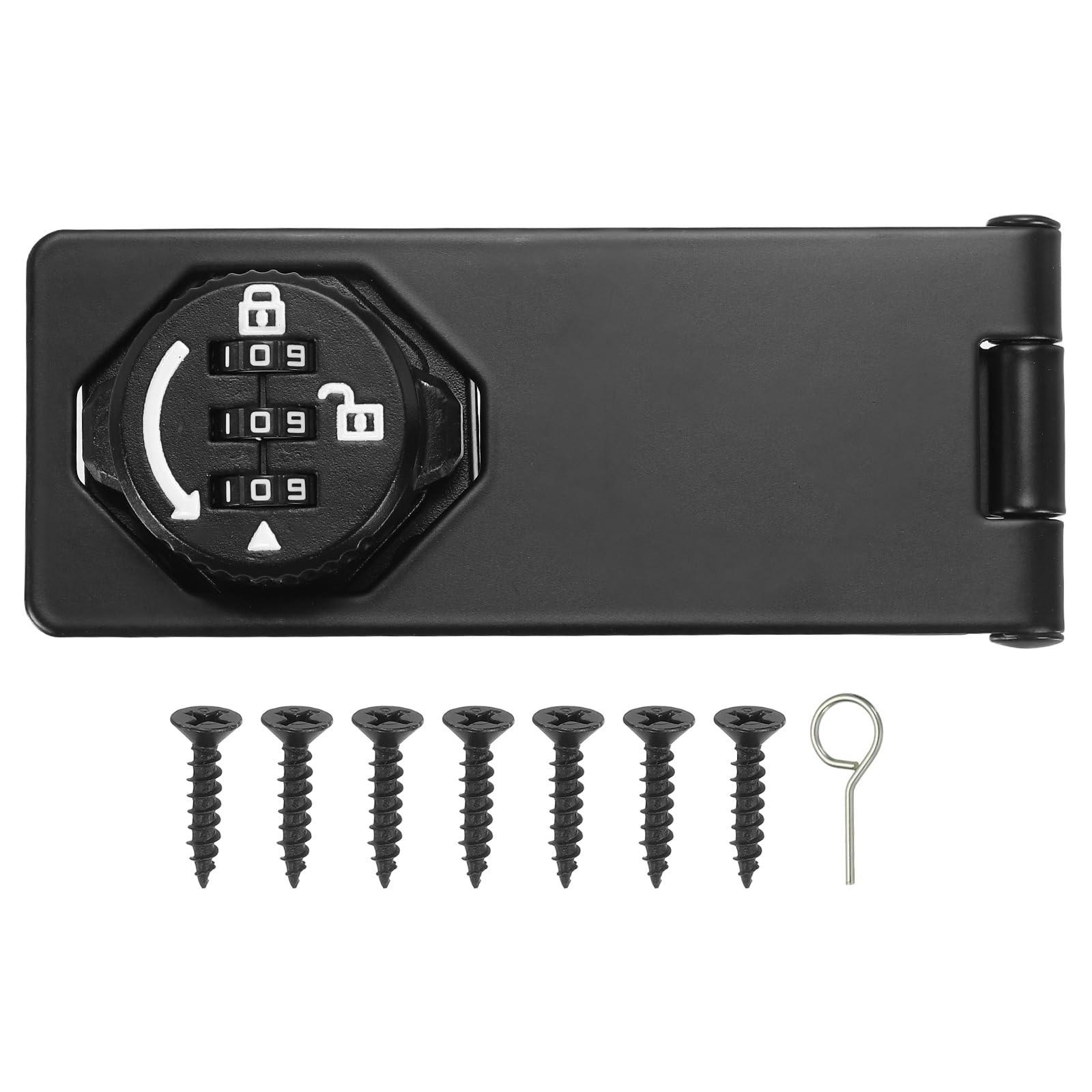 PATIKIL Cabinet Password Hasp Lock (110mm, Glow Black), 3-Digit Security Combination Latch Lock Keyless Hasp Latch, Suit for- Closet/Cupboard/Drawer/Barn/Garden — image 1