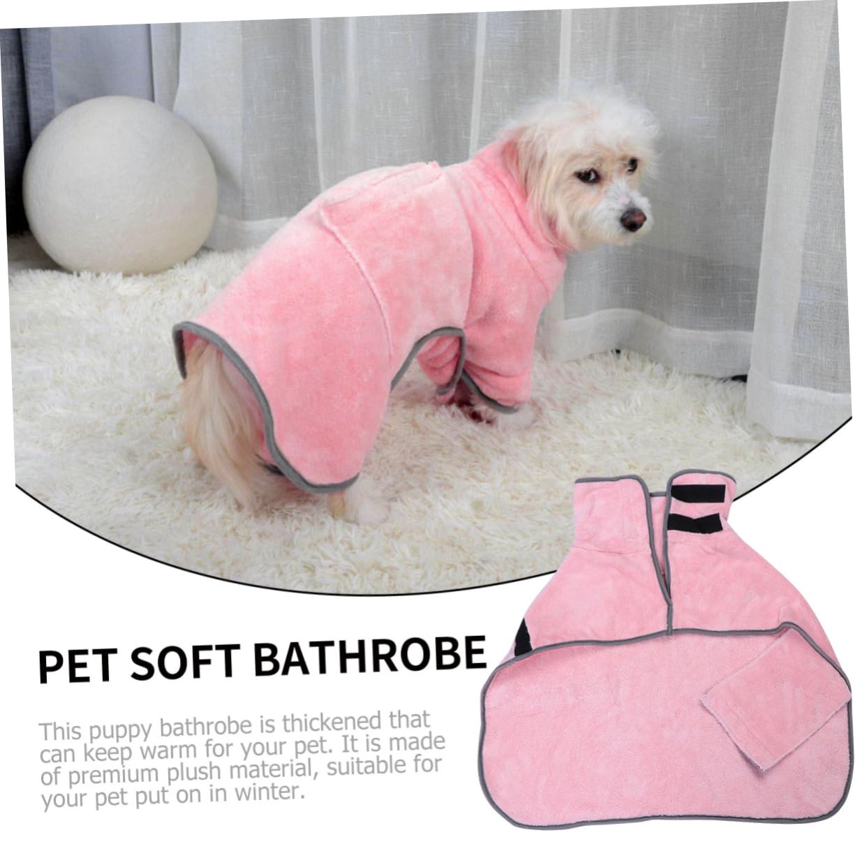 Didiseaon 3pièces Peignoir pour Animaux De Compagnie Super Absorbant Serviette De Bain pour Séchage Rapide Après Le Bain Plusieurs Couleurs Disponibles