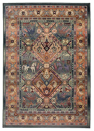 Theko Klassischer Orientteppich mit Vintage-Effekt | sehr robust und strapazierfähig | 60 x 90 cm;...