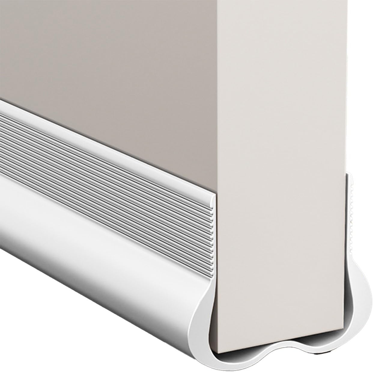 PVC Flexible Door Bottom Sealing Strip, Draught Excluder Under Draft Stopper, Weather Stripping Noise Blocker Replacement Seal - Noise Proof and Energy Saving (White)