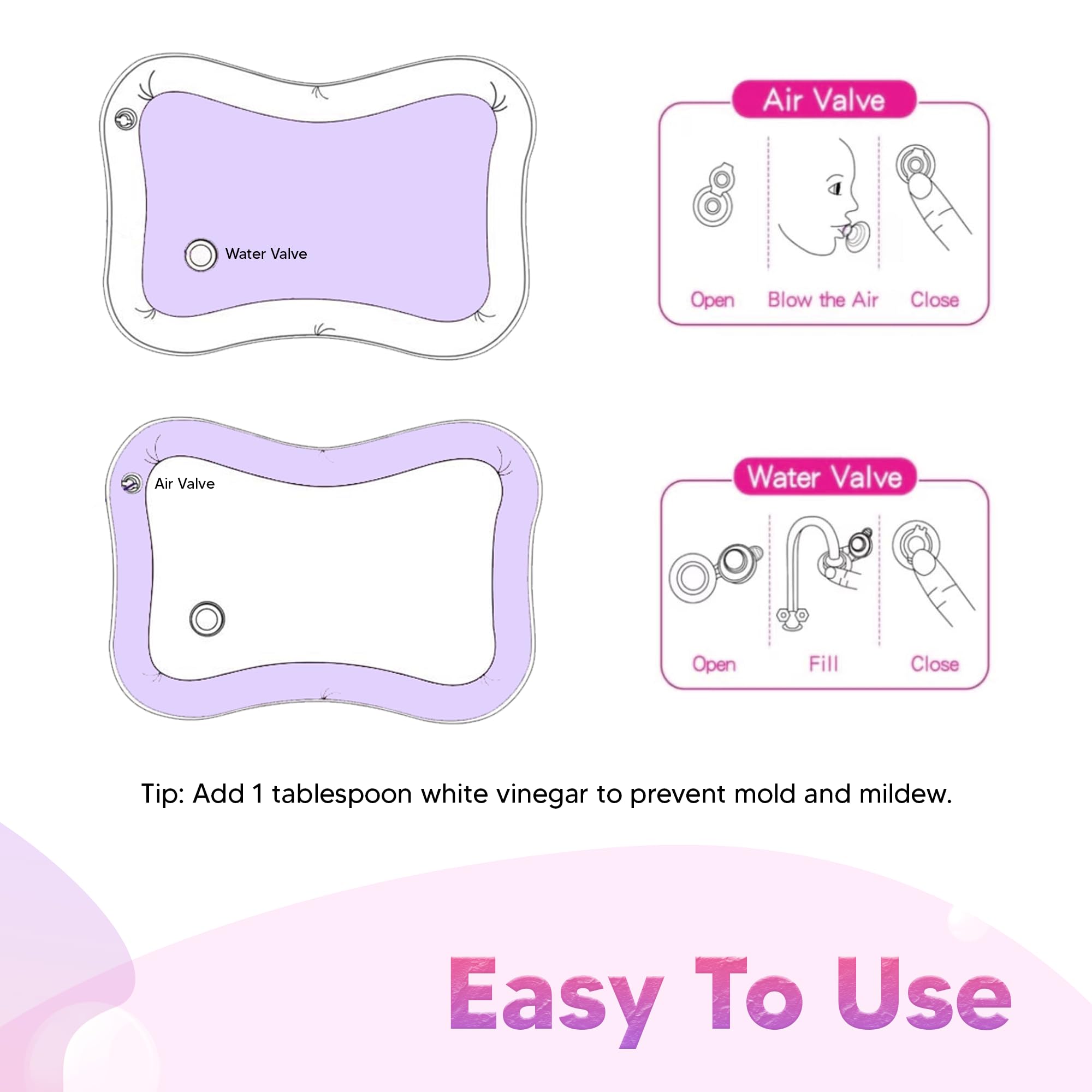 SHOPING SOLUTIONS LLC, Inflatable Water Play Mat for Kids, Sensory Activity Toy for Babies, Premium Water Play Pad, Fun & Engaging Baby Gift 4