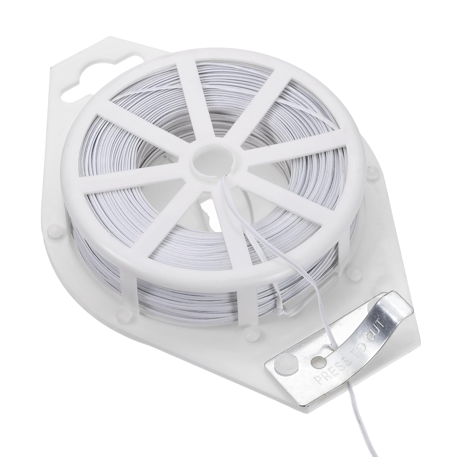 sourcing map Twist Tie with Cutter 262.4FT (80m) Garden Plant Ties Garden Twine Support Wire for Gardening Plant Support Growth Care Home Office Cable Organization, White