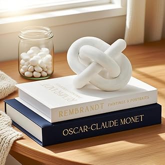 ifreeside Decorative Books for Home Aesthetic Fake Books for Modern Linen Covered Photo Storage Keepsake Box for Coffee Table Farmhouse Set of 2(Dark Blue - White)