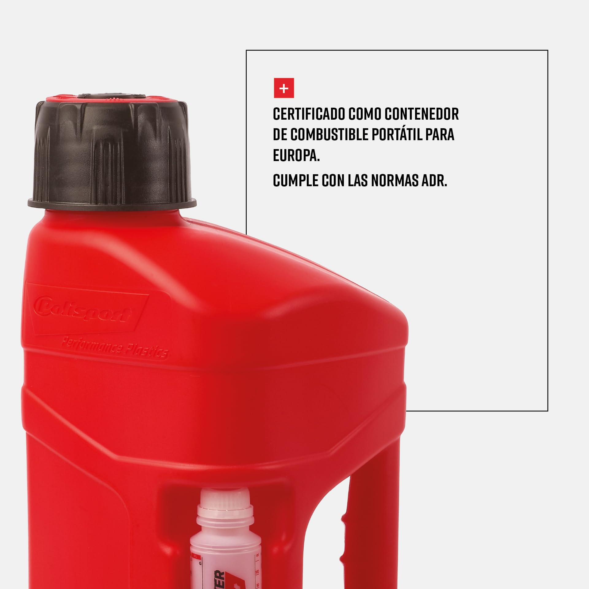 POLISPORT 8464600002 - ProOctane bidón de gasolina de 10L homologado con sistema de llenado rápido duradero y resistente con tapón a prueba de derrame en color rojo