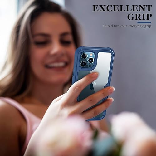 Miniatura 6 de FUNMIKO Funda para iPhone 12 Pro Max, funda transparente con protector de pantalla integrado sensible al tacto, paso de grado militar de 21 pies,