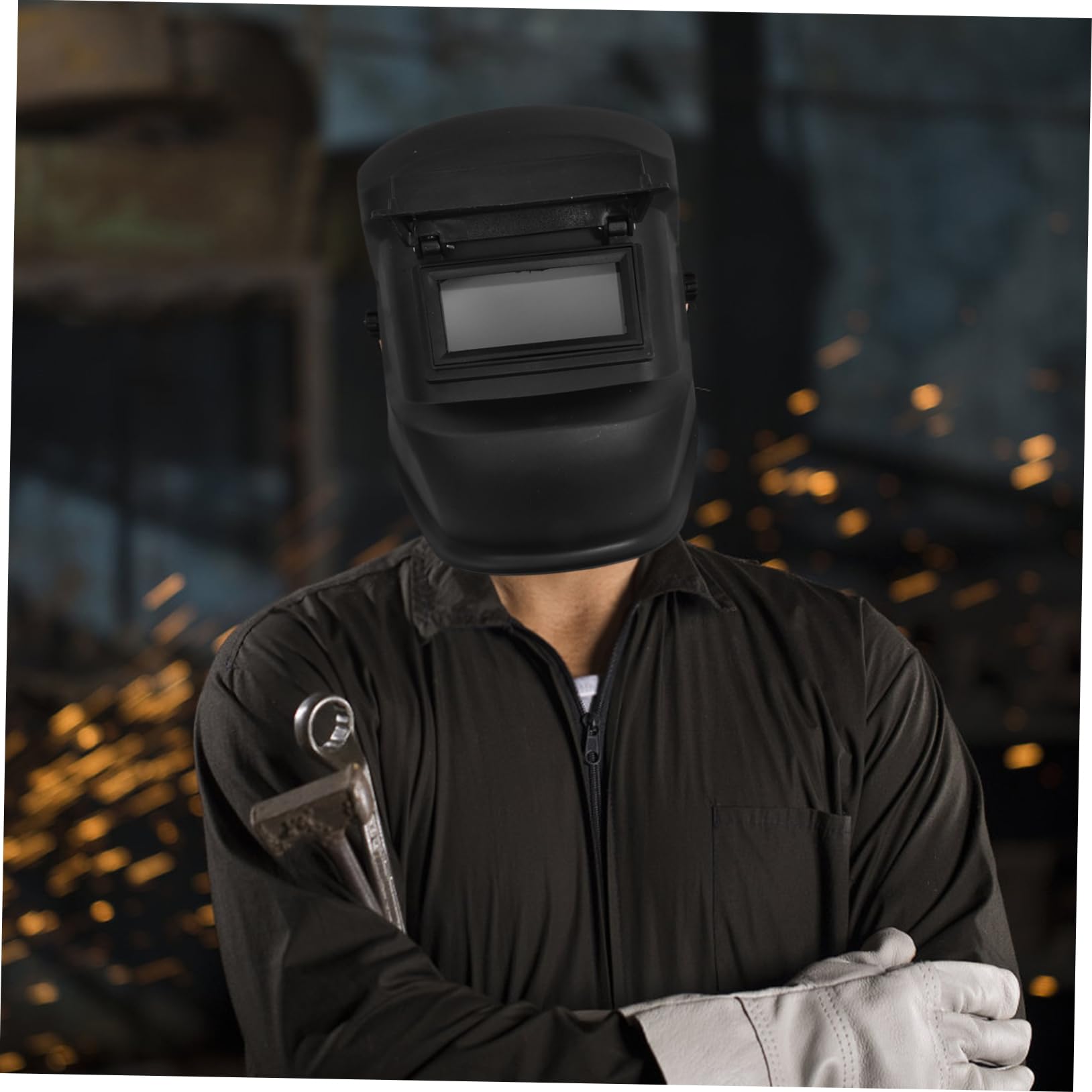 DOITOOL Máscara de Soldadura Portátil Negra para Soldador Diseño Resistente al Calor y Material Pc, Adecuado para Trabajo de Soldadura Profesional y Principiantes
