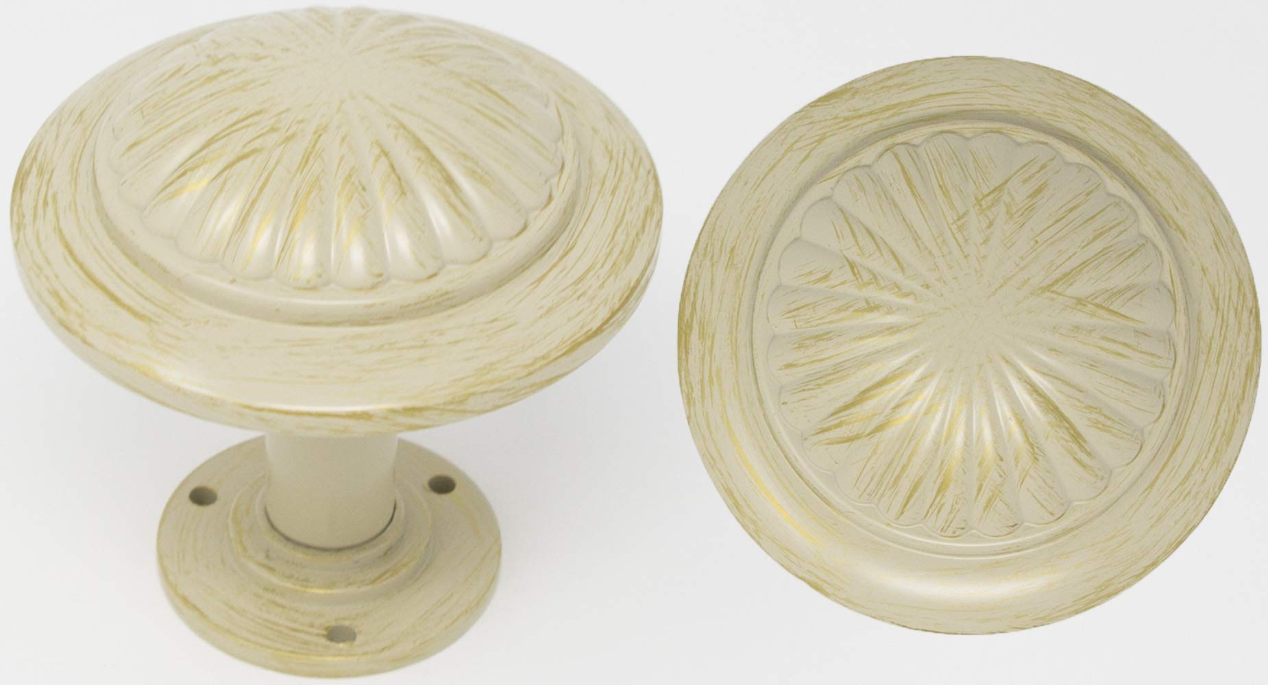 Urbanest Tumulo Metal Drapery Medallion Holdback, Gilded French White