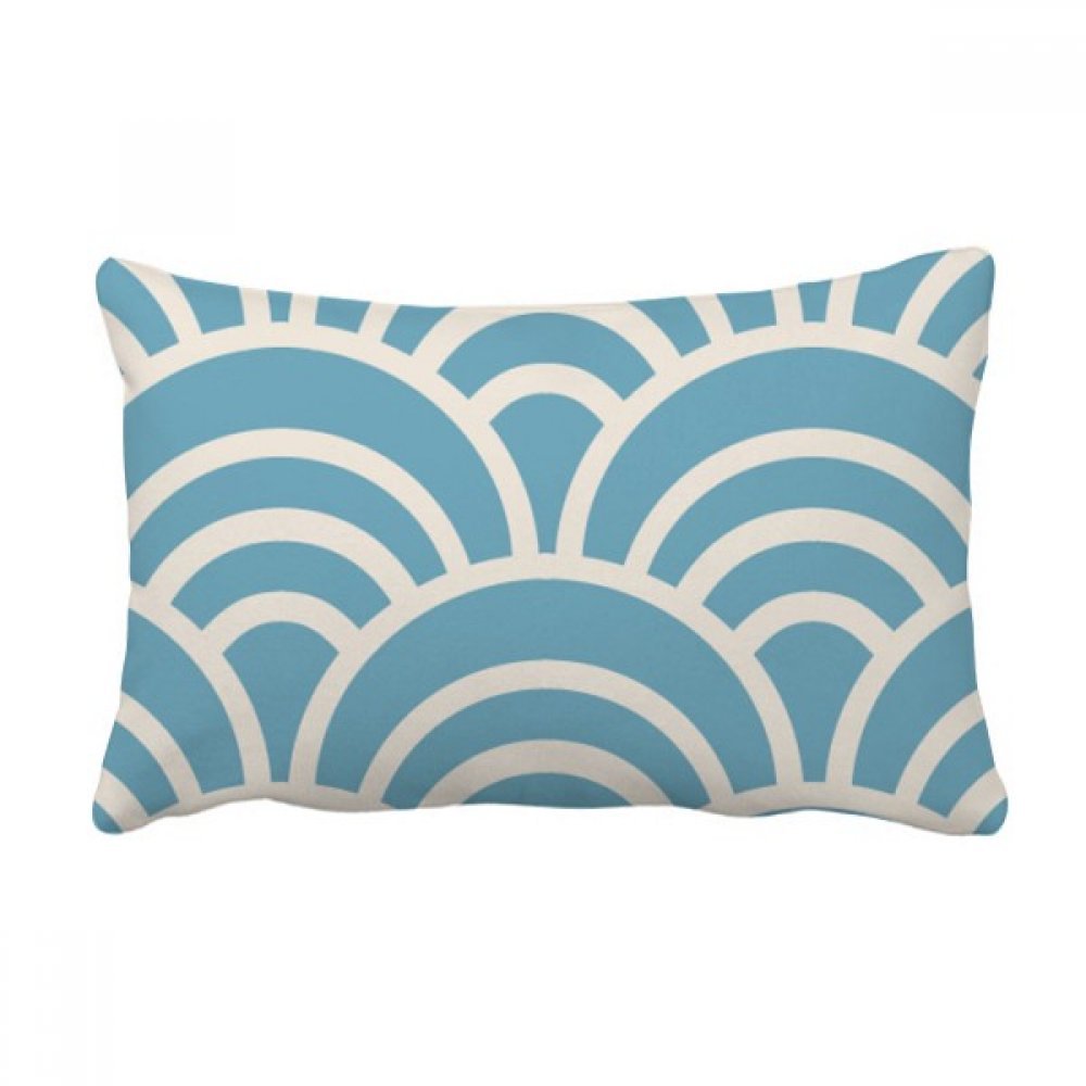 Coussin lombaire motif vagues japonaises Edo 40x60 cm multicolore pour decoration canape
