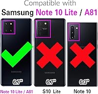 Vista 2 de Asuwish Funda de teléfono para Samsung Galaxy Note 10 Lite con protector de pantalla de vidrio templado y accesorios para celda de doble capa, Negro