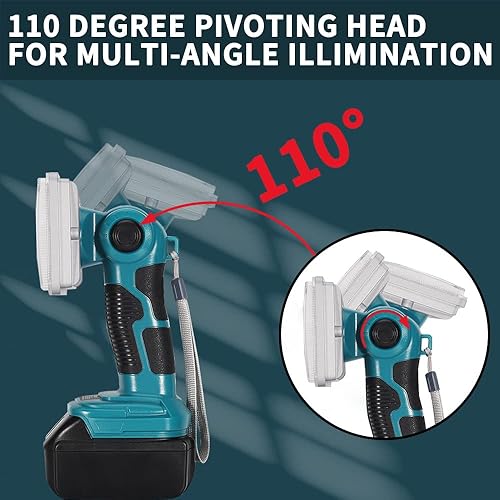 Miniatura 5 de Luz de trabajo LED de 2000LM para batería de litio Makita 18V LXT, reflector de 18 W para camping, emergencia, linterna LED recargable herramientas