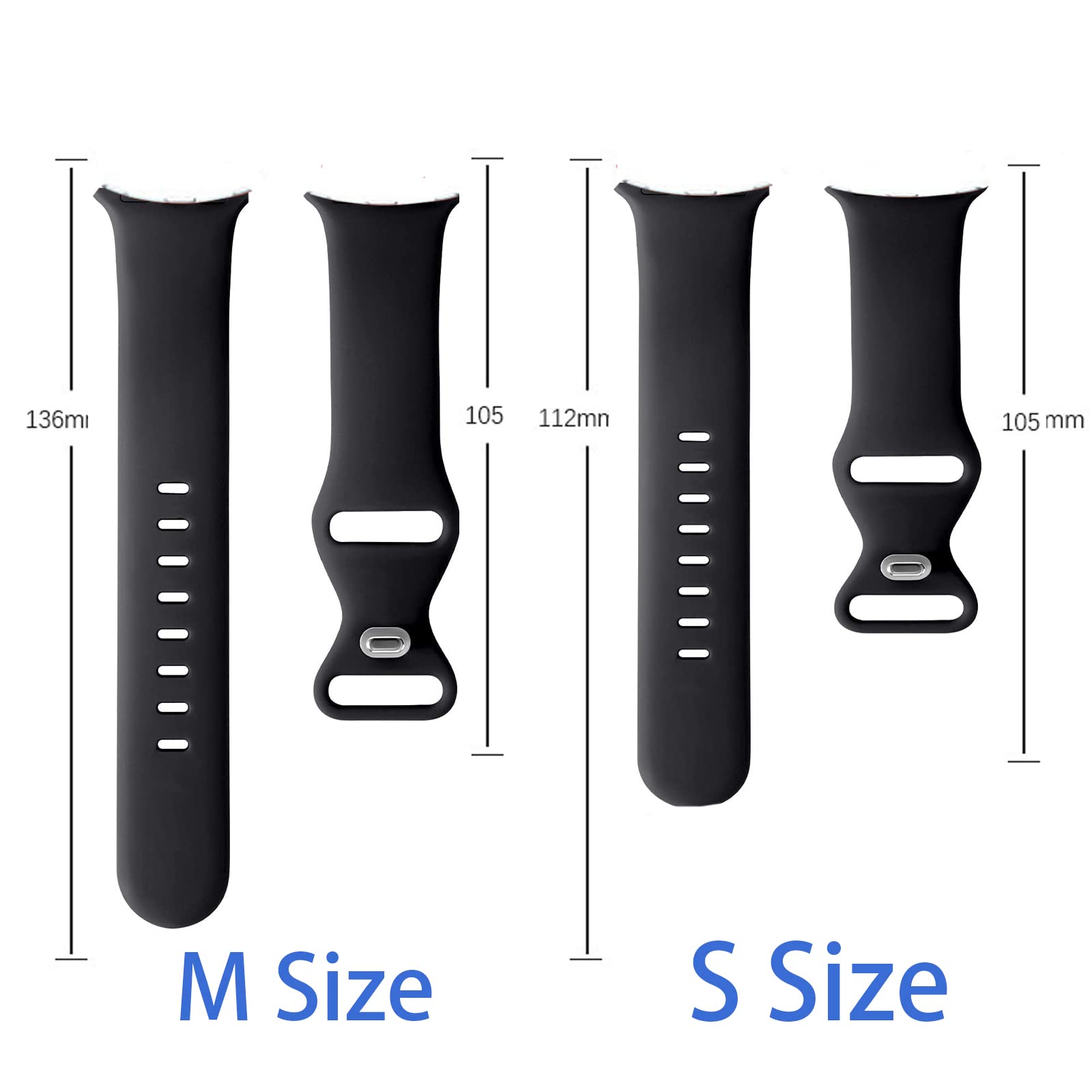 Compatible for Google Pixel Watch Band Blueshaweu New Soft Silicone Sport Replacement Straps 2022 Compatible for Google Pixel Watch (S size - Image 4