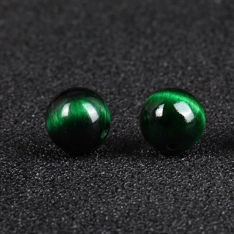 30 sztuk naturalnych zielonych koralików z kamienia tygrysiego oka, okrągłe kryształowe koraliki z kamieniami półszlachetnymi z otworami do produkcji biżuterii, bransoletki z pereł i naszyjniki