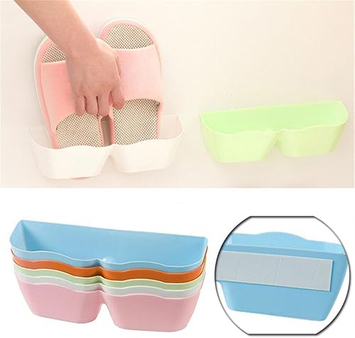 Miniatura 3 de Estante de zapatos montado en la pared  5 estantes de plástico para almacenamiento de zapatos para la entrada sobre la puerta perchas organizador