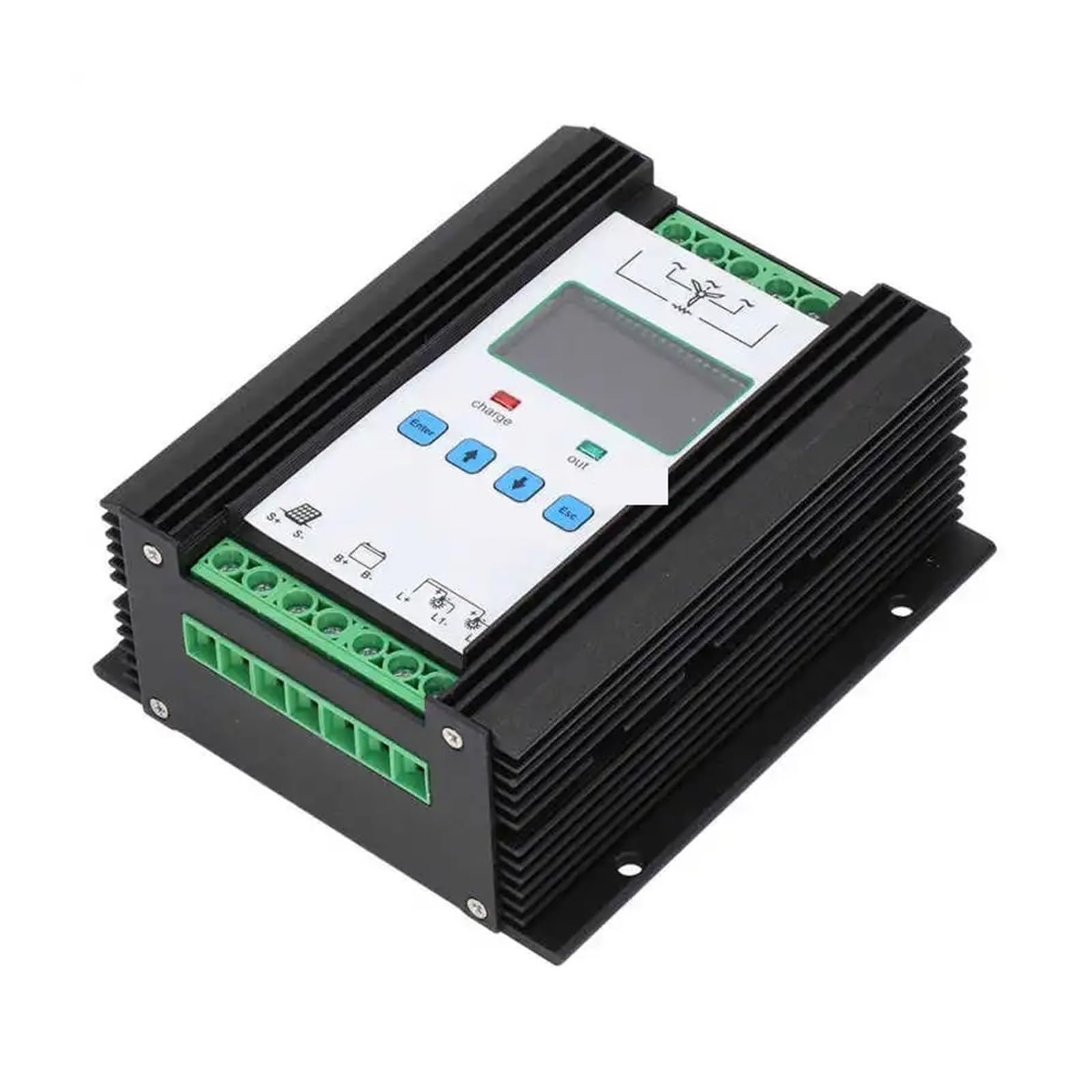 Kontroler ładowania słonecznego, Wiatrowy regulator słoneczny Cyfrowy inteligentny wiatru 12V 24V 600W Kontroler