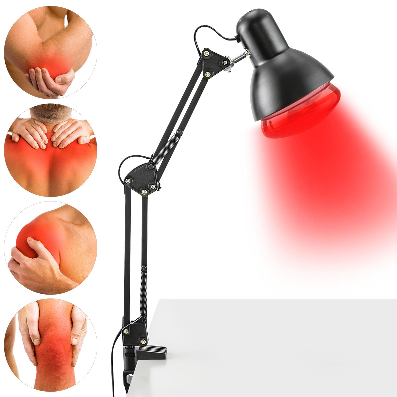 Lampe LED rouge 150W infrarouge avec support pour thérapie de lumière infrarouge 360°