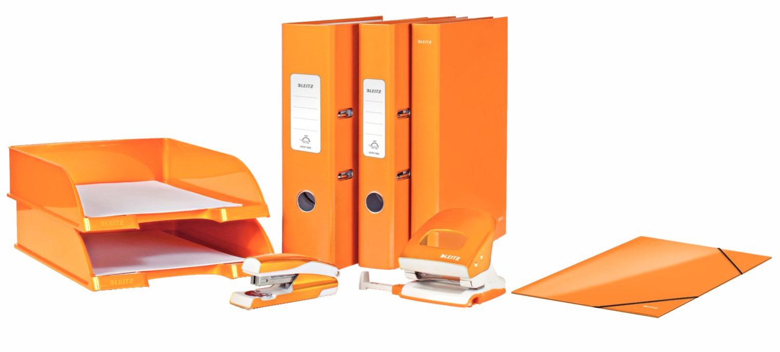 Leitz 3-Flap Folder, Holds up to 250 A4 Sheets, Elastic Closure, Flexible Plastic, Orange, Pack of 10, WOW Range, 39820044 - Image 4