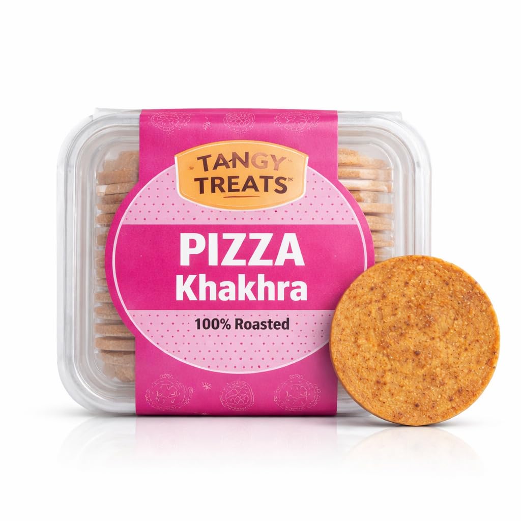Tangy Treats Pizza Coin Khakhra 200g Each | 75 Pieces (2.5 Inch Each) |100% Roasted Crunchy Wheat Snack | Pizza Masala Flavoured Mini Khakhra | Healthy Tea-Time Snack (pack of 1)-image-33
