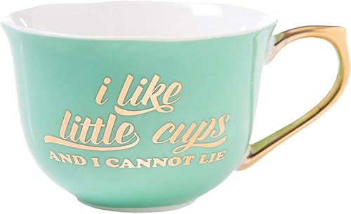 Miniatura 6 de slant collections Creative Brands - Juego de tazas de té y platillo de cerámica, 5 onzas, Let's Par-Tea