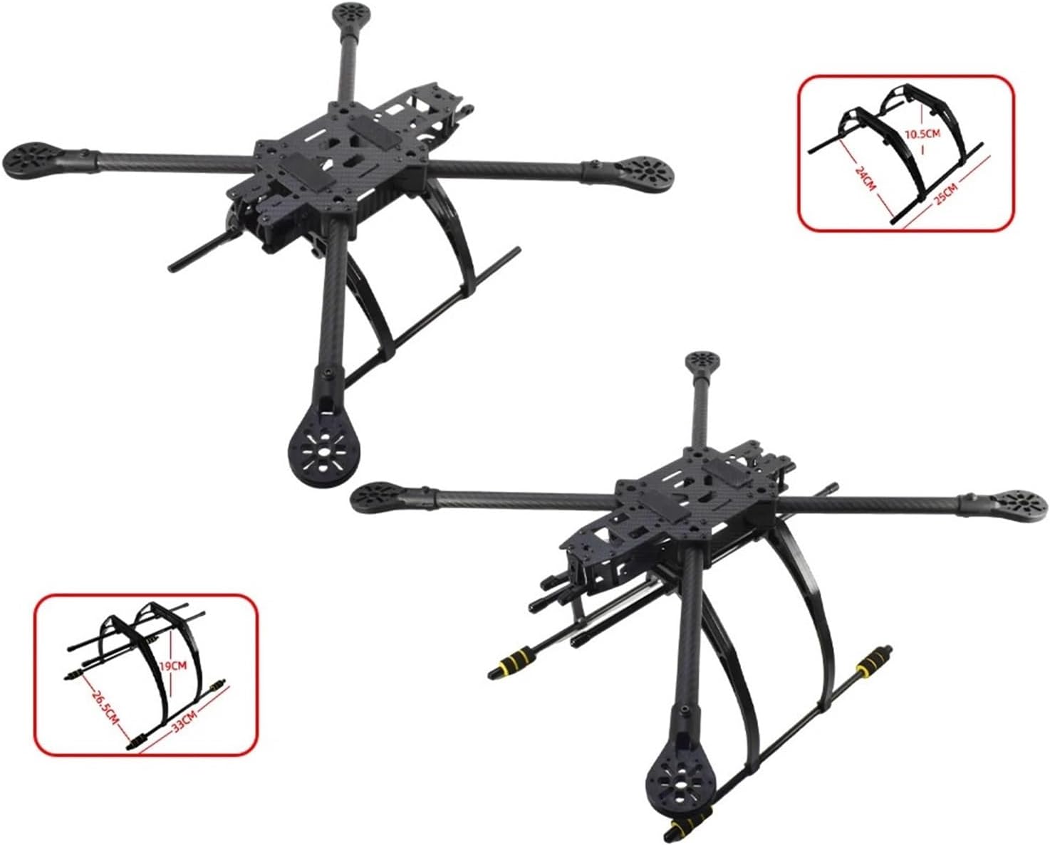 Compatible for 9IMOD, Freestyle Frame Kit Drone Fram 13/15inch Carbon Fiber Quadcopter with Print Parts(15inch-Large Tripod)