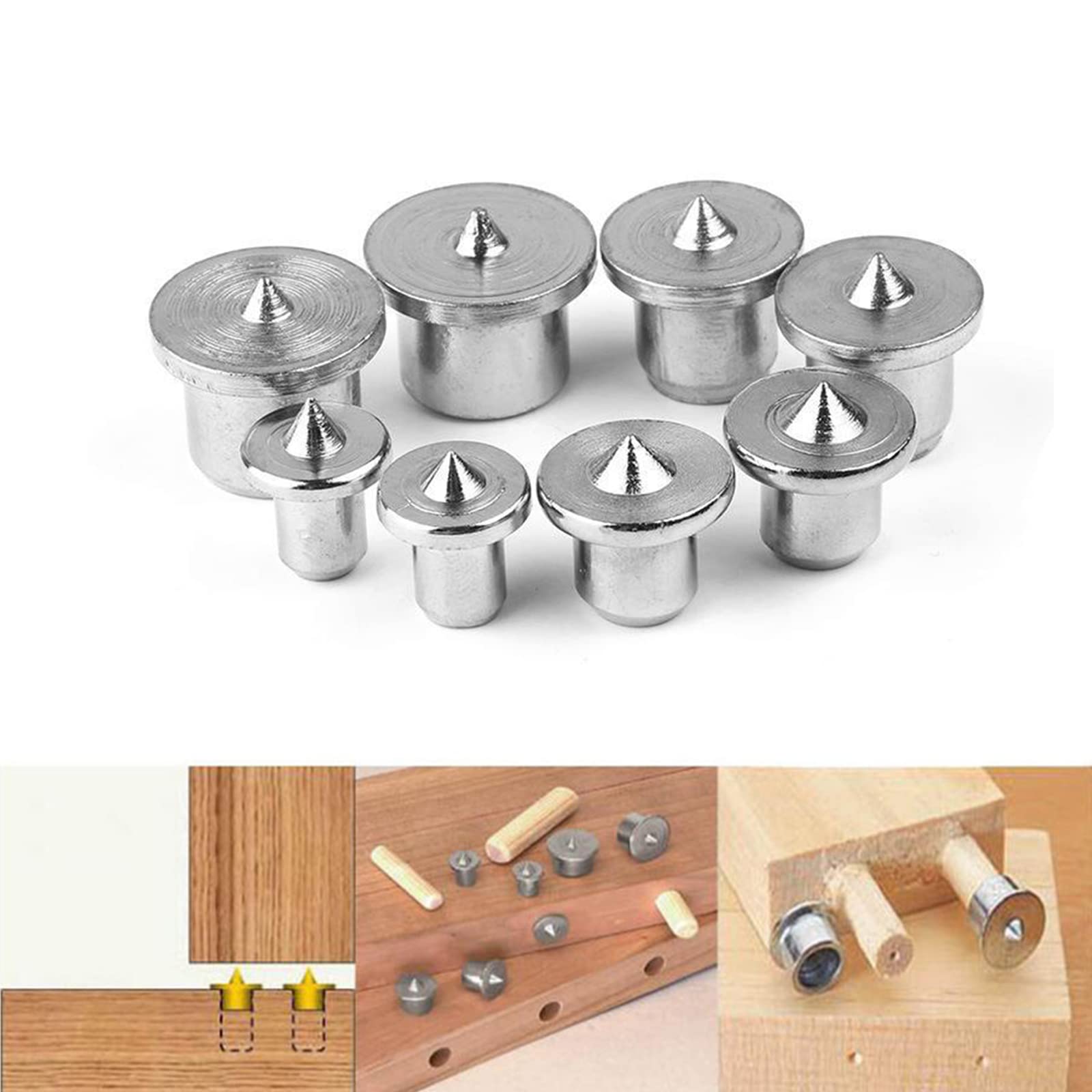 32 Punti Centro Di Foratura Per Legno - Perno Di Centraggio 6/8/10/12mm, Acciaio Al Carbonio - Foto 6